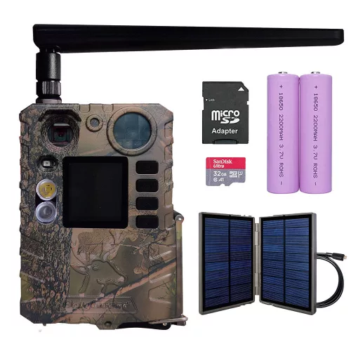 Boly Guard Draco BG410-MFP 4G email sender and cloud trail camera set with dual flash and solar panel