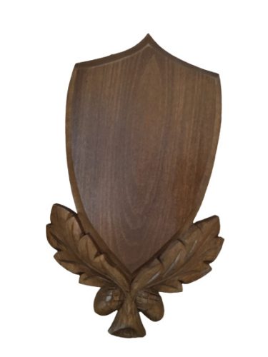 Carved panoply, for buck trophy, wood, dark brown, 36x21 cm