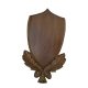 Carved panoply, for buck trophy, wood, dark brown, 36x21 cm