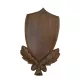 Carved panoply, for buck trophy, wood, dark brown, 36x21 cm