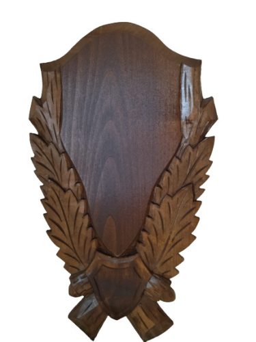 Carved panoply, for buck trophy, wood, dark brown, 36x21 cm
