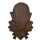 Carved panoply, for buck trophy, wood, dark brown, 19x28.5 cm