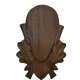 Carved panoply, for buck trophy, wood, dark brown, 19x28.5 cm