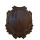 Carved panoply, for wild boar trophy, wood, dark brown, 30x25 cm