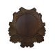 Carved panoply, for wild boar trophy, wood, dark brown, 30.5x33 cm