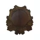 Carved panoply, for wild boar trophy, wood, dark brown, 30.5x33 cm