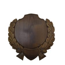   Carved panoply, for wild boar trophy, wood, dark brown, 25x25 cm