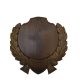 Carved panoply, for wild boar trophy, wood, dark brown, 25x25 cm