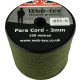 Web-Tex paracord cord, 3 mm, 100 m, green