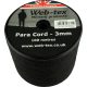 Web-Tex paracord cord, 3 mm, 100 m, black